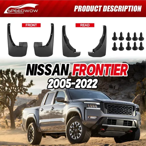 Vista 6 de SPEEDWOW Protector de neumáticos Frontier Mud Flaps 2005-2022, sin necesidad de taladrar agujeros (juego de 4)