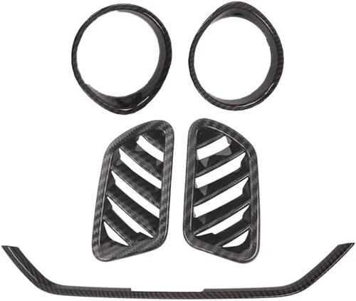 Vista 7 de MUXEE para Kia Forte 2019-2024 5PCS ABS Fibra de Carbono Centro Control Aire Acondicionado Marco Salpicadero Superior Salida de Viento Cubierta