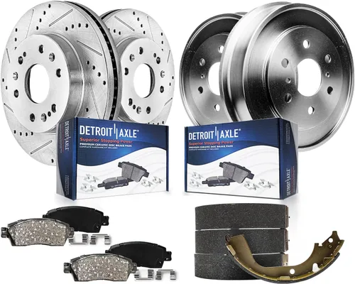 Vista 31 de Detroit Axle - Pinza de freno de disco del lado del conductor trasero de repuesto de pastillas de freno de cerámica para Lexus HS250h 2010 2011 2012