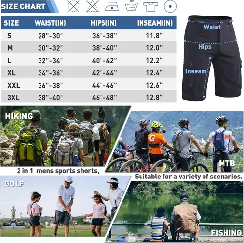 Vista 6 de Ally - Pantalones cortos holgados de ciclismo para hombre