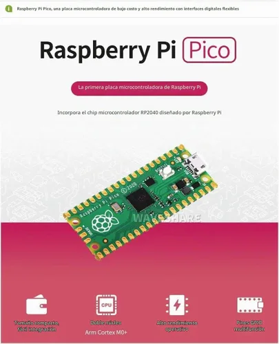 Vista 6 de Raspberry Pi Pico Flexible Microcontrolador Board basado en el procesador Raspberry Pi RP2040 de doble núcleo ARM Cortex M0+, 3 piezas
