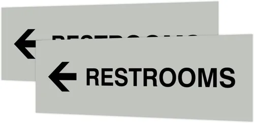 Vista 54 de Signs ByLITA Basic Restrooms - Letrero direccional para pared o puerta (negro), pequeño (paquete de 1)