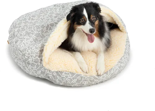 Vista 21 de Snoozer Cama de lujo de microsuede acogedora estilo cueva para mascotas, pequeña, antracita