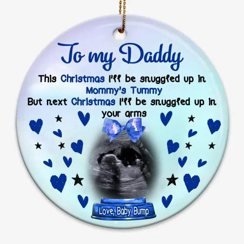 Vista 6 de Adorno personalizado para el árbol de Navidad para la primera Navidad, regalo para el nuevo padre de la madre de la protuberancia, adorno