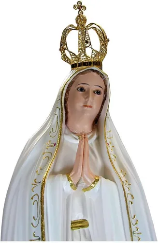 Vista 5 de Estatua de Nuestra Señora de Fátima de 40'' fabricada en Portugal #1039 Blanco