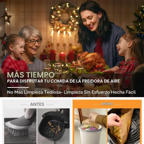 Vista 7 de Forros para freidora de aire pequeños desechables de 2 cuartos de galón para freidora de aire COSORI de 2.1 cuartos de galón, papel pergamino