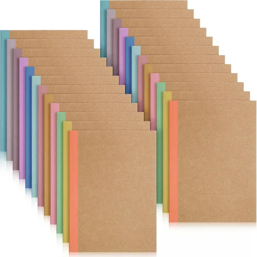 Vista 16 de Harloon A5 Composition Notebook Journals 8 x 5.75 in College Ruled Kraft Notebooks with Rainbow Spines Small Lined Composition Book for Office