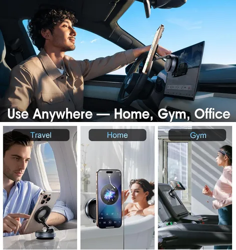 Vista 7 de REOKILY Soporte magnético de teléfono para automóvil mejorado al vacío 2026, reforzado en 360°, 96 libras, soporte de teléfono con ventosa ultra