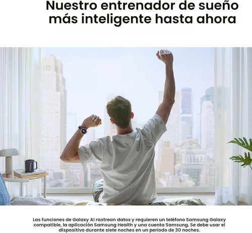 Vista 4 de Samsung Galaxy Watch 8 Classic (2025) - Reloj inteligente Bluetooth de 46 mm, diseño de cojín, bisel giratorio, botón rápido, entrenador de dormir