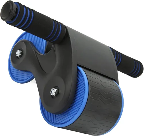 Vista 4 de Ruedas abdominales Rodillo Rueda abdominal Automática Rueda Abdominal Equipo de fitness para el hogar Curling Aparato abdominal (negro azul)