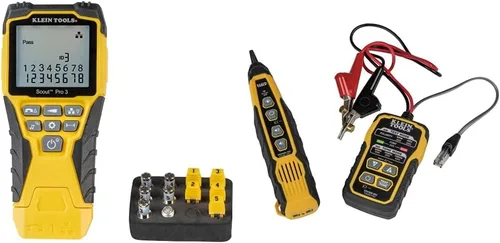 Vista 17 de Klein Tools Kit de probador de cables VDV501-851 y crimpadora modular de trinquete VDV226-110, pelacables, cortador de cables, para conectores
