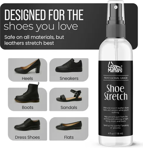Vista 3 de FOOTMATTERS Shoe Stretch Spray – Professional Shoe Stretcher - Softener for Leather, Suede, Nubuck, Canvas – 4 oz