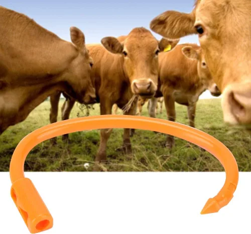 Vista 9 de Ita Nest 3 piezas HL-Q5 Farm plástico Bull vaca bovino nariz anillo especial Groove diseño animales equipo accesorio