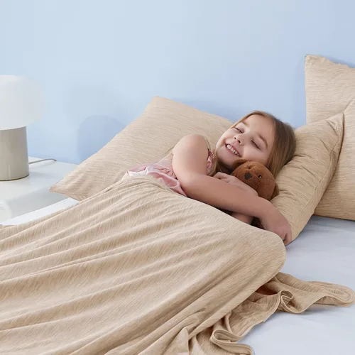 Vista 5 de Marchpower - Manta de enfriamiento para niños que duermen con calor, manta de lana fresca Arc-Chill con diseño de doble cara, fibra de enfriamiento