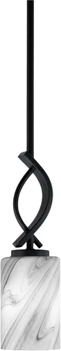 Vista 126 de Toltec Lighting Cavella Stem Colgado Mini colgante, acabado grafito, vidrio de muselina blanca de 4 pulgadas