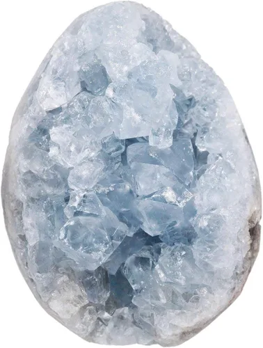 Vista 4 de rockcloud Adorno de escritorio con piedras de cristal azul para decoración de oficina en casa, mineral celestita crudo y cuarzo rosa aguamarina
