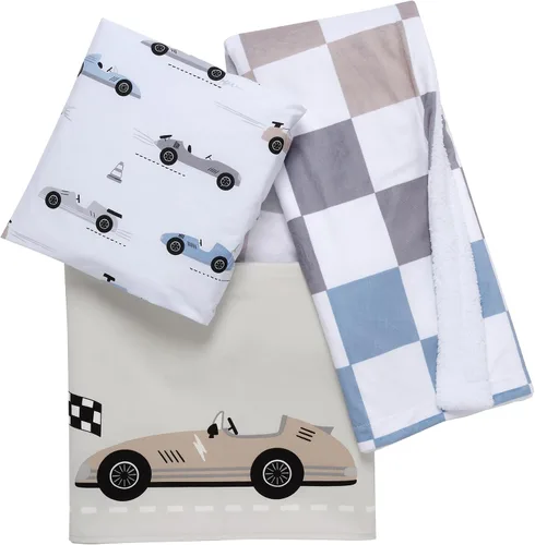 Vista 7 de Lambs & Ivy – Juego de cama para cuna de 3 piezas, diseño de autos/transporte, para bebé