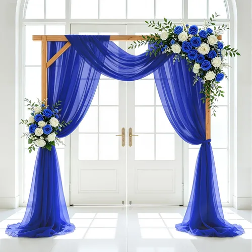 Vista 16 de FUHSY Tela de Drapeado Dorada para Arco de Boda 20 PIES 1 Panel Tela de Gasa Cortinas de Tela para Telón de Fondo de Arco de Boda Cortinas de Techo