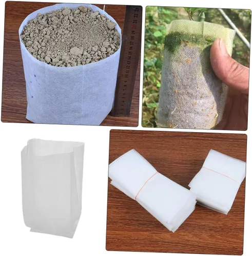 Vista 9 de 200pcs Non-Woven Fabric Grow Bags for Seedlings, White Xmas