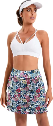Vista 5 de Oyamiki - Falda pantalón deportiva para mujer, diseño ligero ideal para tenis, correr, entrenamiento, deporte y golf