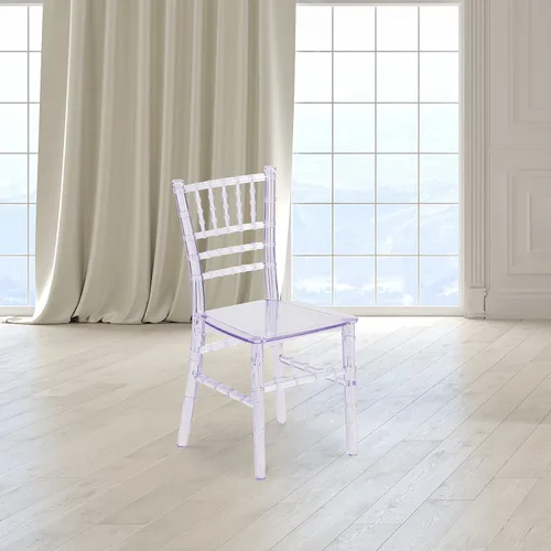 Vista 2 de Flash Furniture Silla Chiavari para Niños de Resina de Cristal Transparente para Fiestas y Eventos para Uso Comercial y Residencial