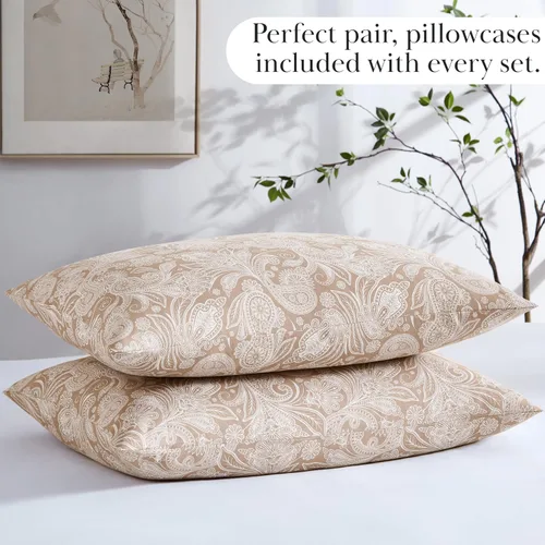 Vista 220 de Southshore Fine Living, Inc. Colección Winter Brush, juego de sábanas de 3 piezas para cama individual, sábana bajera con bolsillo profundo de 14