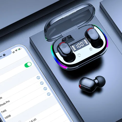 Vista 3 de Auriculares inalámbricos - Auriculares Bluetooth de 5.3 pulgadas - Micrófono integrado - Auriculares de sonido premium inmersivos - Estuche de carga
