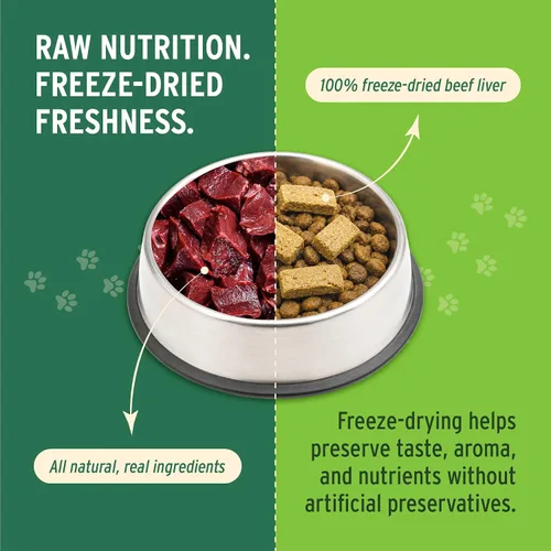 Vista 3 de Nutri Bites Golosinas de hígado de res liofilizado para perros y gatos Golosinas saludables para entrenamiento de mascotas o complemento de comida