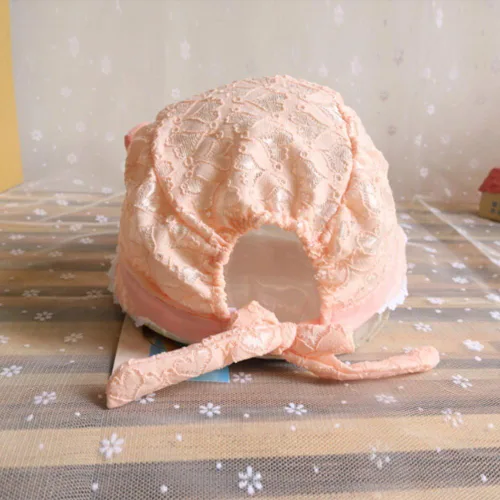 Vista 5 de Gorro de bebé con estampado de corazón, melocotón, para niñas, para el verano, de dibujos animados, cuidado del bebé