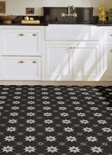 Vista 5 de FloorPops Azulejos Rigel negros adhesivos para el suelo, FP3990