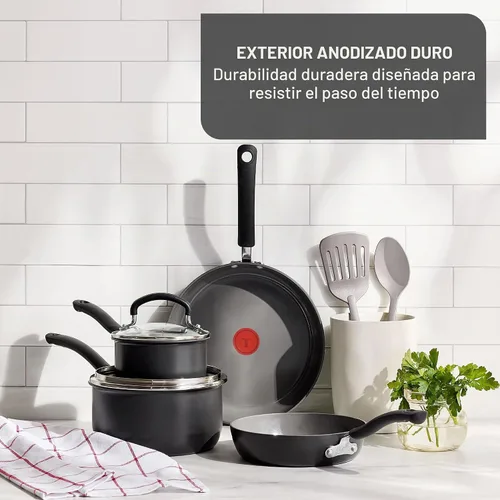 Vista 3 de T-fal Juego de utensilios de cocina antiadherentes de cerámica, 8 piezas