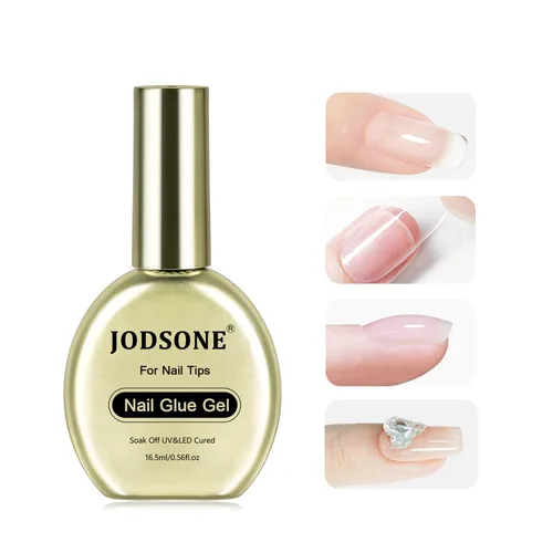 Vista 10 de JODSONE Gel de pegamento de uñas 4 en 1 de 0.5 onzas líquidas para puntas de uñas, pegamento de extensión de larga duración para puntas de uñas