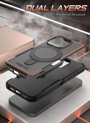 Vista 2 de Poetic Neon MagPro - Funda diseñada para iPhone 15 Pro 5G de 6.1 pulgadas, [compatible con MagSafe] de doble capa, resistente, resistente, a prueba