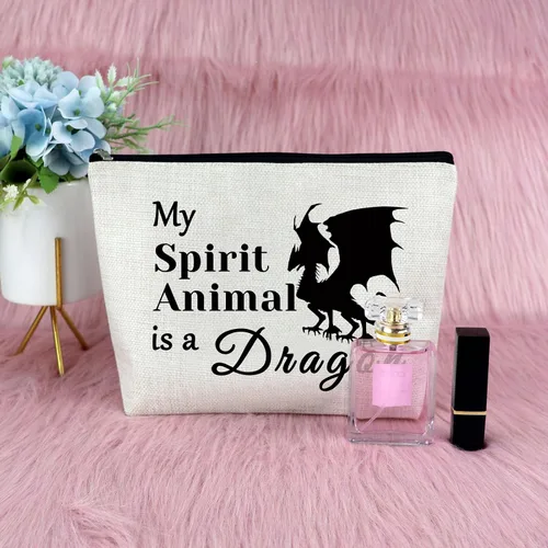 Vista 7 de Sfodiary Bolsa de maquillaje con temática de animales para amantes de las ranas para amantes del conejillo de Indias Dragón, cumpleaños, Navidad