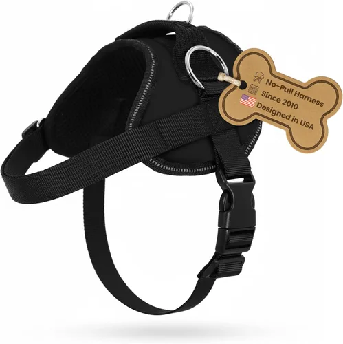 Vista 18 de Bark Appeal - Arnés para perro Aqua Blue sin tirones para mascotas de tamaño extra pequeño – Chaleco reflectante ajustable con 3 clips de correa