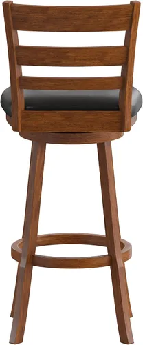 Vista 5 de Taylor & Logan Zayne Classic - Taburete giratorio de madera con asiento de piel sintética, roble antiguo/negro
