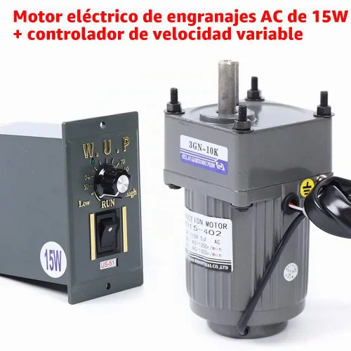 Vista 3 de 15W 10K AC110V 125 RPM Motor reductor de engranajes variable ajustable con controlador de velocidad para la industria