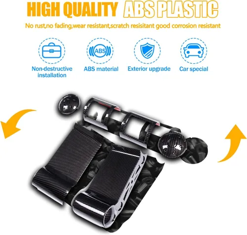 Vista 3 de Panel decorativo de marco de salida de aire lateral de tablero de automóvil ABS para Toyota FJ Cruiser (XJ10) 2007-2022, kit de ventilación de aire