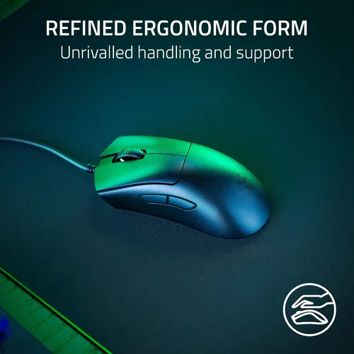 Vista 3 de Razer DeathAdder V3 Mouse para juegos con cable 2.08 oz ultra ligero - Sensor óptico Pro 30K - Interruptores ópticos rápidos Gen-3-8K Hz