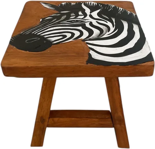 Vista 5 de OMA Giraffe Design - Taburete de madera con diseño de jirafa, taburete de animales hecho a mano para acento decorativo, jardín y regalo