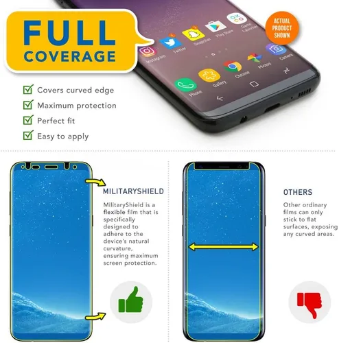 Vista 2 de Protector de pantalla para Samsung Galaxy S8 Repuestos Armorsuit – Galaxy S8 Vida militaryshield [compatible con carcasa]