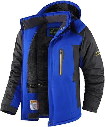 Vista 3 de Chaqueta de esquí de invierno impermeable para hombre, resistente al viento, engrosado, aislado, traje de esquí para escalada al aire