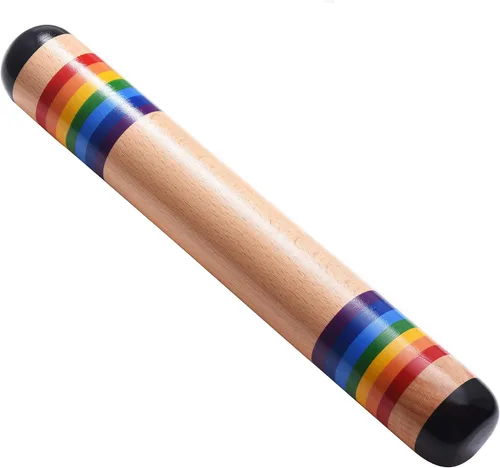 Vista 2 de TDOCK Palo de lluvia de 13.8 pulgadas, máquina de lluvia de madera, sonajero, tubo de lluvia, instrumento de desarrollo auditivo sensorial musical