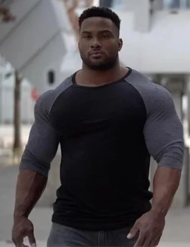 Vista 5 de GYMAPE Camisas Henley cónicas para hombre con manga raglán 34