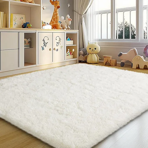 Vista 94 de Mugorn - Alfombras suaves y esponjosas de 2 x 3 pies para el hogar, alfombra pequeña con 4 mallas antideslizantes, color negro, 2 x 3 pies
