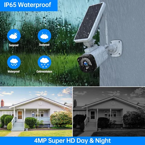Vista 12 de Cámara solar de 2.5K inalámbrica para exteriores, sistema de cámara de seguridad para el hogar de 4MP, cámara de seguridad alimentada por batería