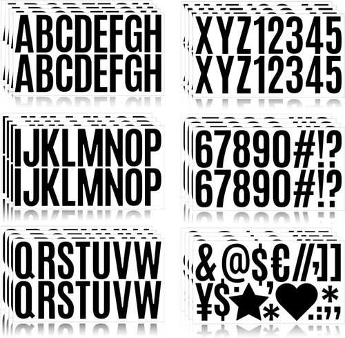 Vista 9 de 400 calcomanías de letras blancas, 24 hojas de calcomanías de letras grandes de 2.5 pulgadas, impermeables, autoadhesivas, calcomanías del alfabeto