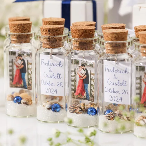 Vista 11 de Recuerdos de boda con foto personalizada para invitados - Recuerdos de fiesta en la playa personalizados - Regalos de recepción de bodas de destino