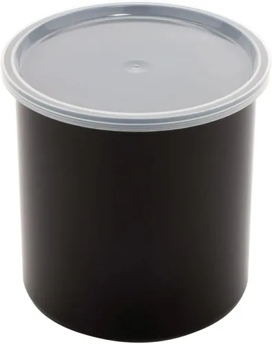 Vista 11 de G.E.T. CR-0120-BK - Recipiente redondo para almacenamiento de alimentos con tapa, 1.2 cuartos de galón, color negro (juego de 12) Dishwasher safe