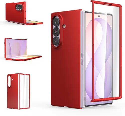 Vista 28 de Foluu Funda Slim Fit para Samsung Galaxy Z Fold 5, con protector de pantalla frontal integrado, cubierta protectora de PC mate ultradelgada